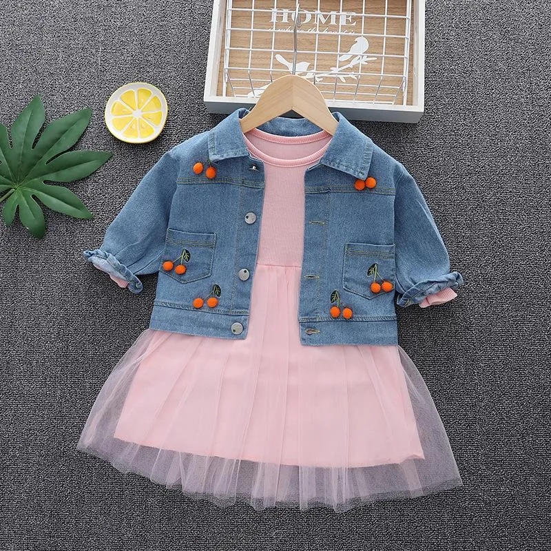 1-3T Girls Rabbit Coat and Tulle Dress Girls Wholesale Dresses