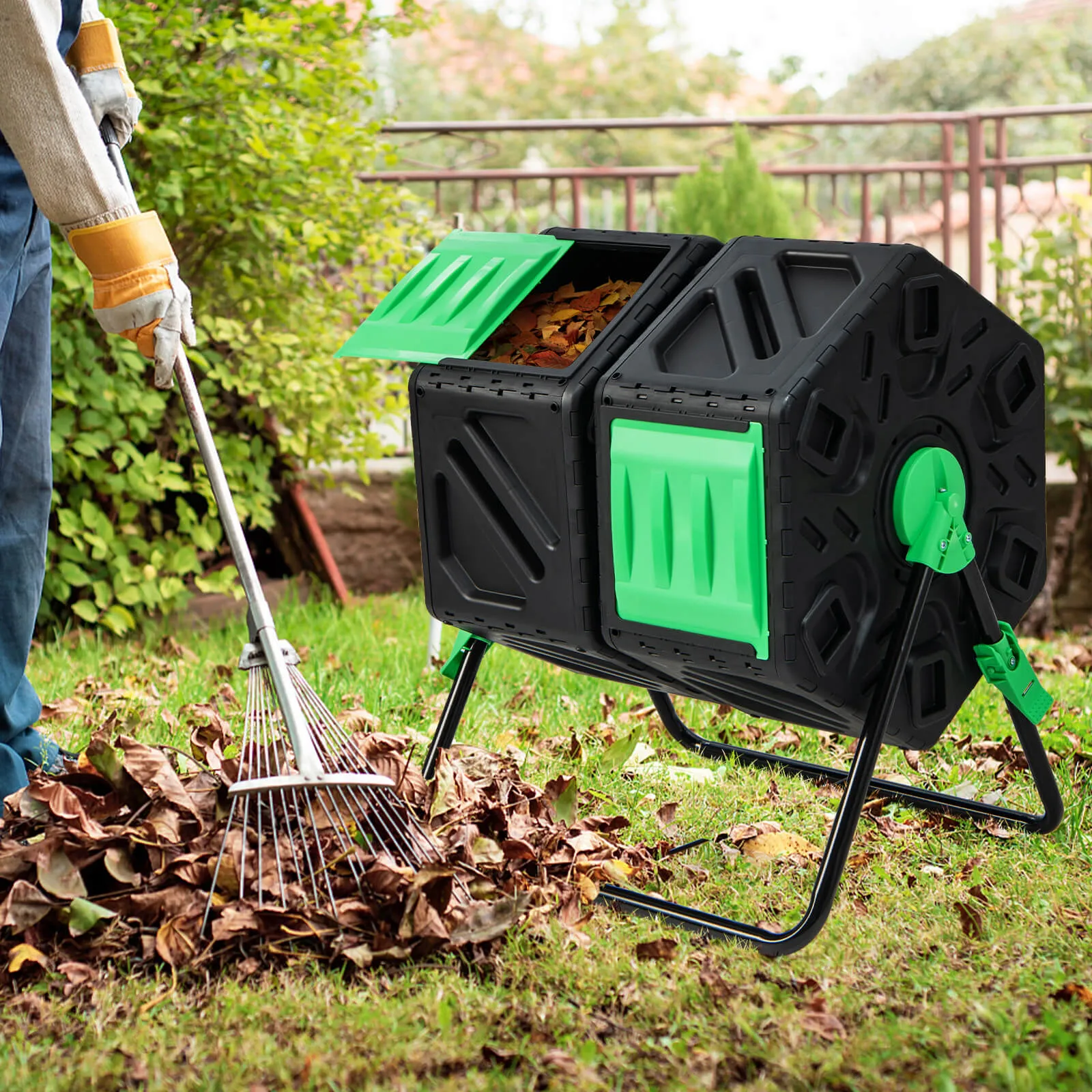 130L Rotating Tumbling Composter with Single Chamber