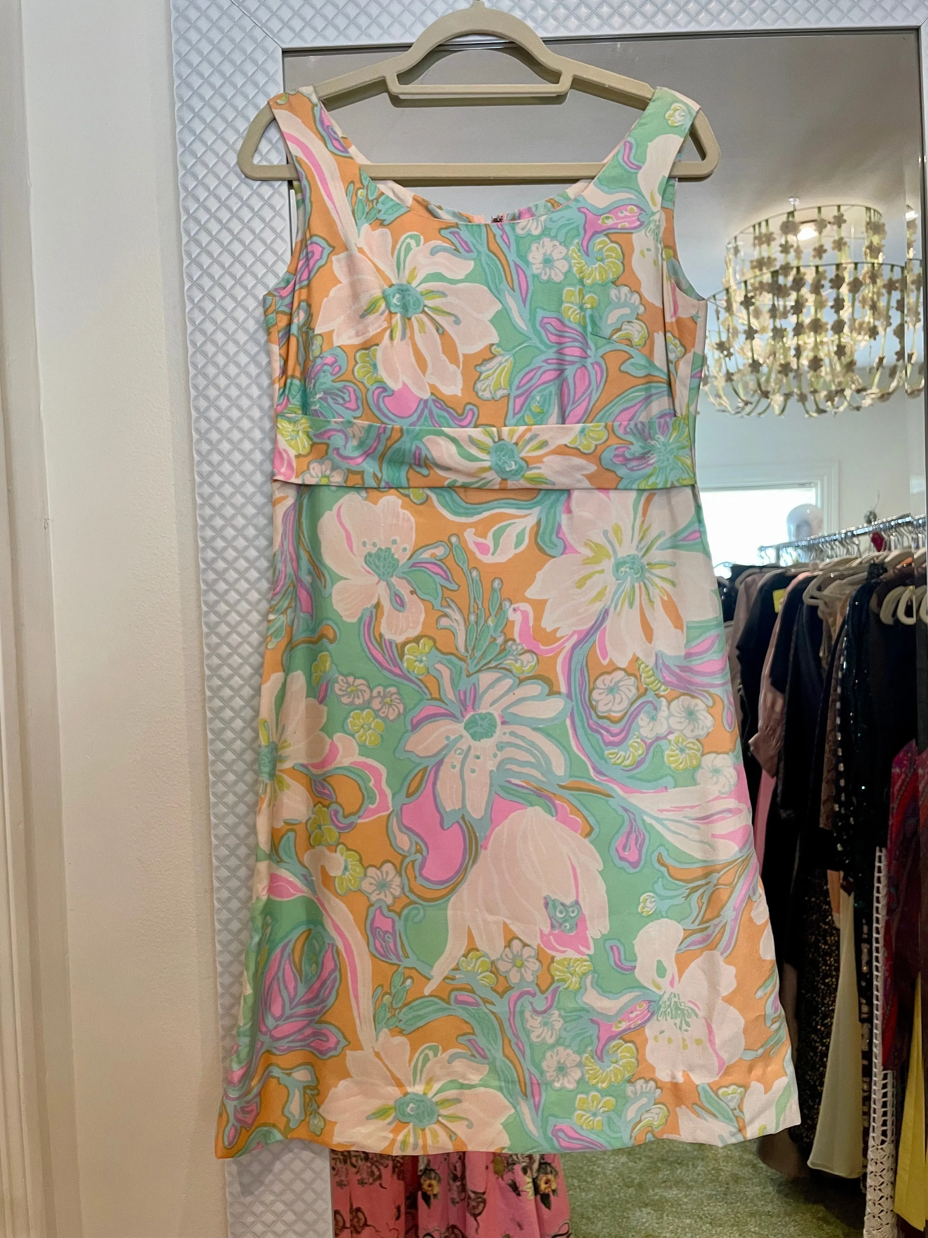 1970's Silk, Pastel Floral Paisley Sundress