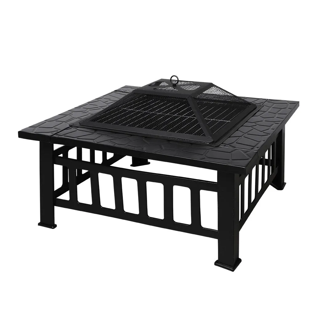 3 in 1 Fire Pit BBQ Grill Pits Outdoor Patio Garden Heater Fireplace BBQS Grills