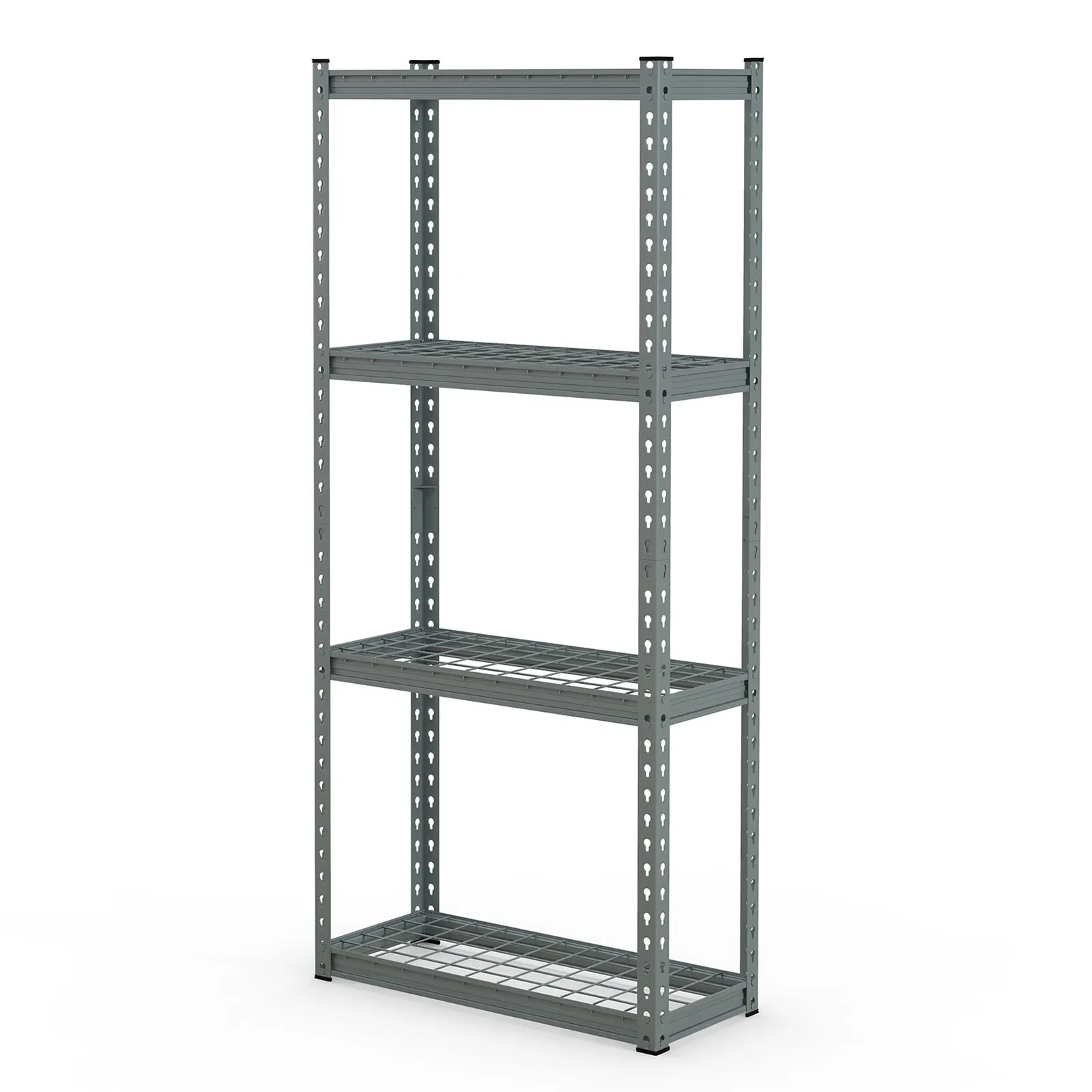 4-Tier Garage Metal Storage Shelves Utility Storage Rack Organizer-Grey