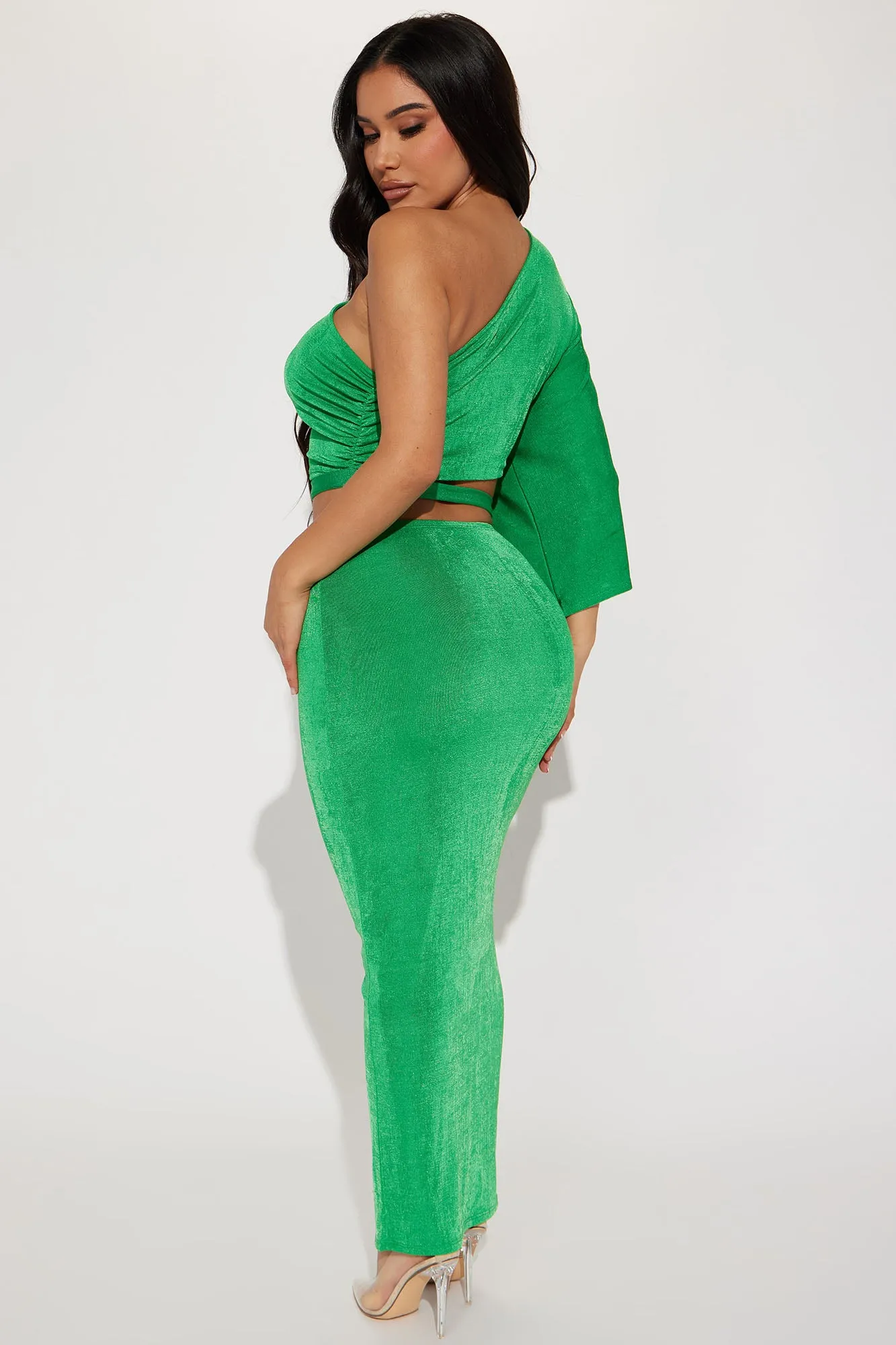 Acting Single Slinky Skirt Set - Green