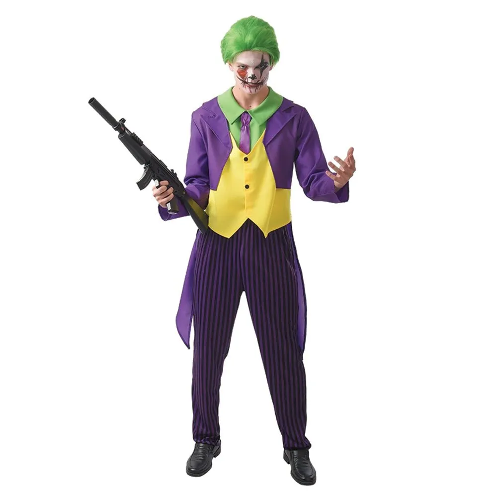 Adult Crazy Clown Joker's Costume