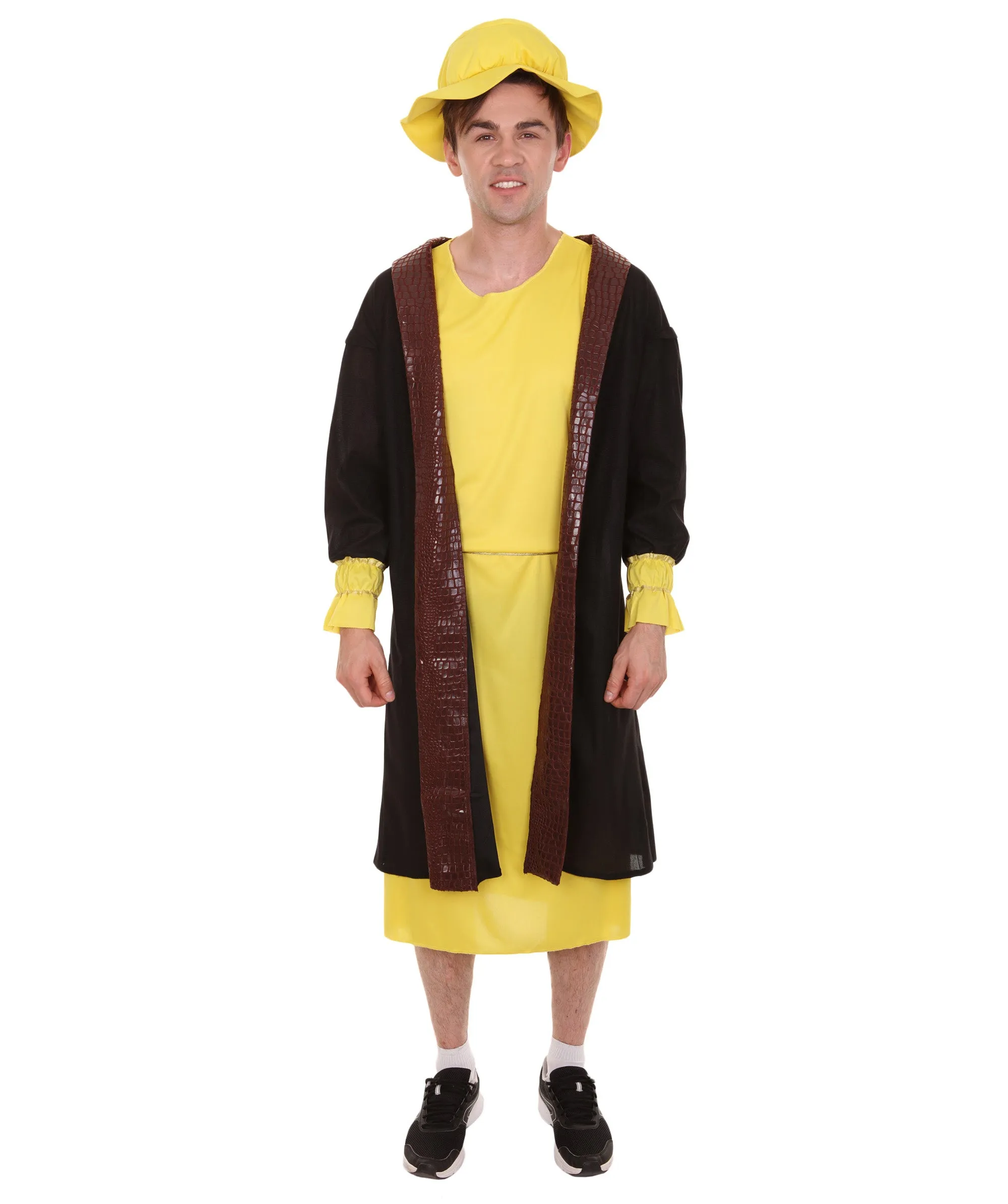 Adult Men's Leonardo Da Vinci Painter Artitst 4 Pc Costume | Yellow Cosplay Costumes