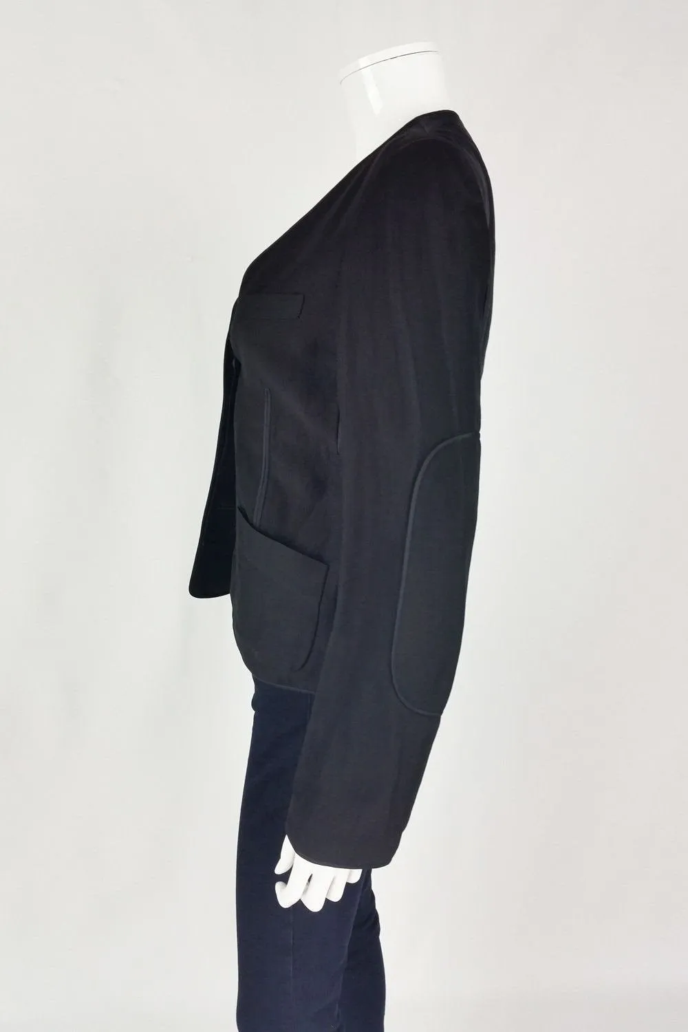 ALEXANDER WANG Black Silk Mix Button Front Jacket (UK 8)