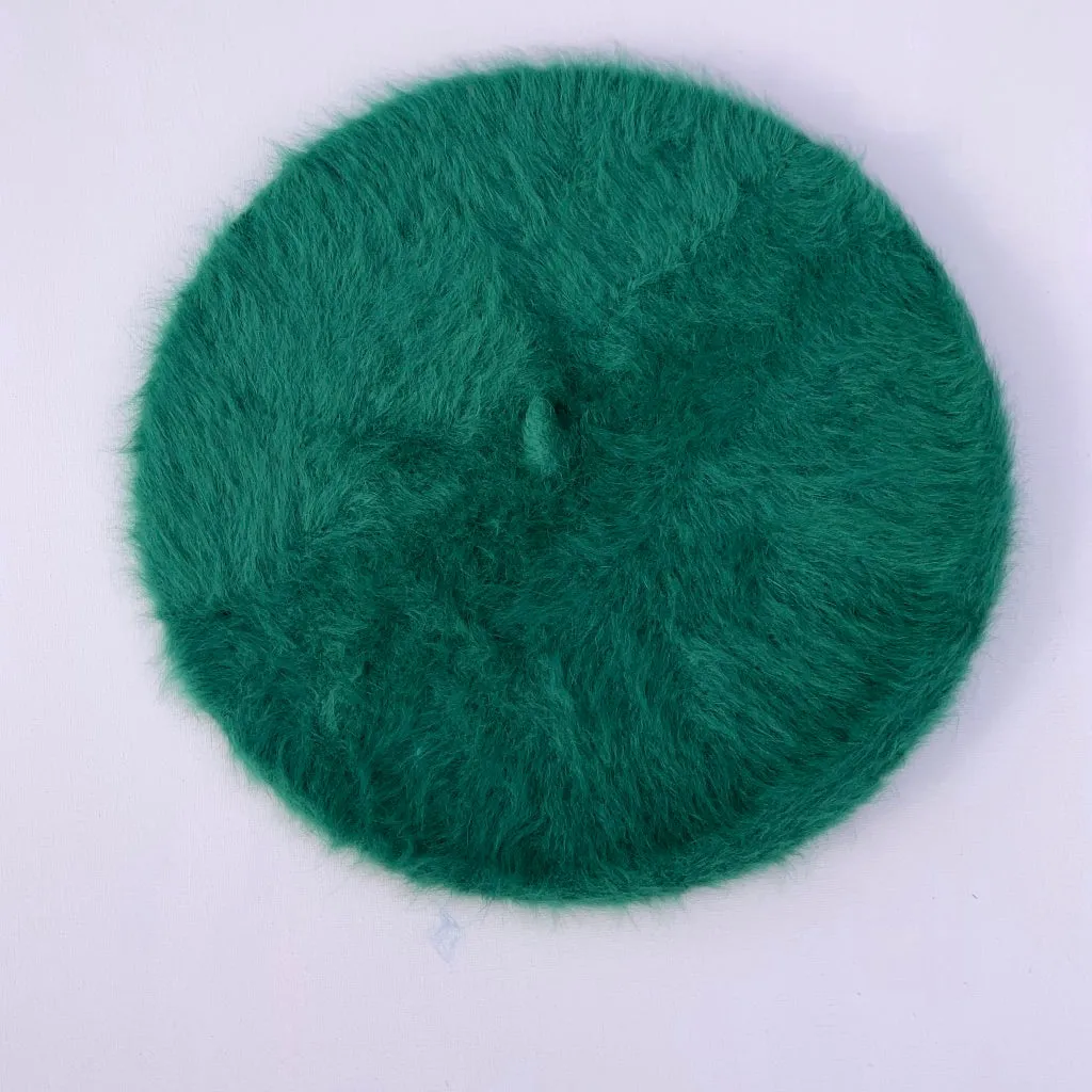 Amelie Angora Beret in Emerald