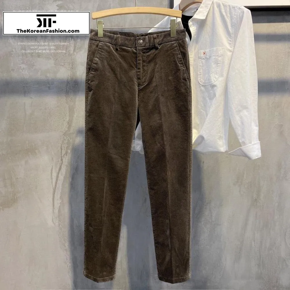 Autumn and Winter Thickened Corduroy Pants