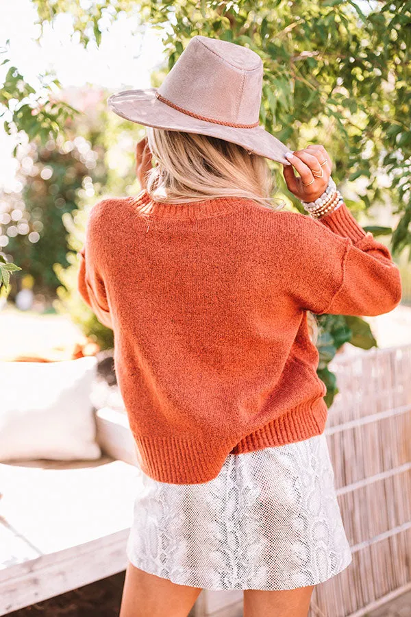 Autumn Mood Knit Sweater In Rust