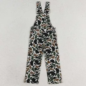 Baby Boys Kids Jeans Overalls Brown Camo Denim Strap jumpsuits Overall P0535