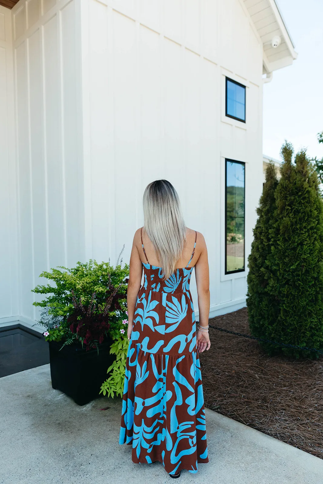 Berkley Midi Dress - Brown/Blue