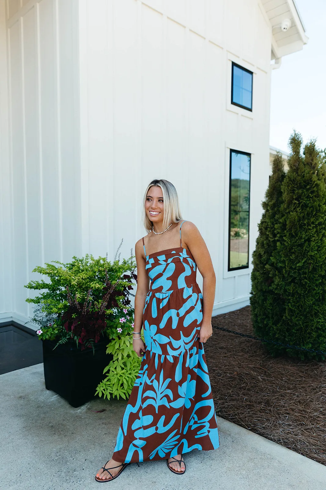 Berkley Midi Dress - Brown/Blue