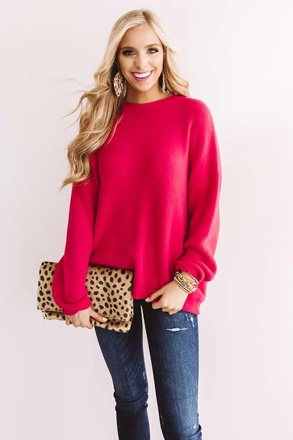 Better Than The Rest Shift Sweater In Raspberry