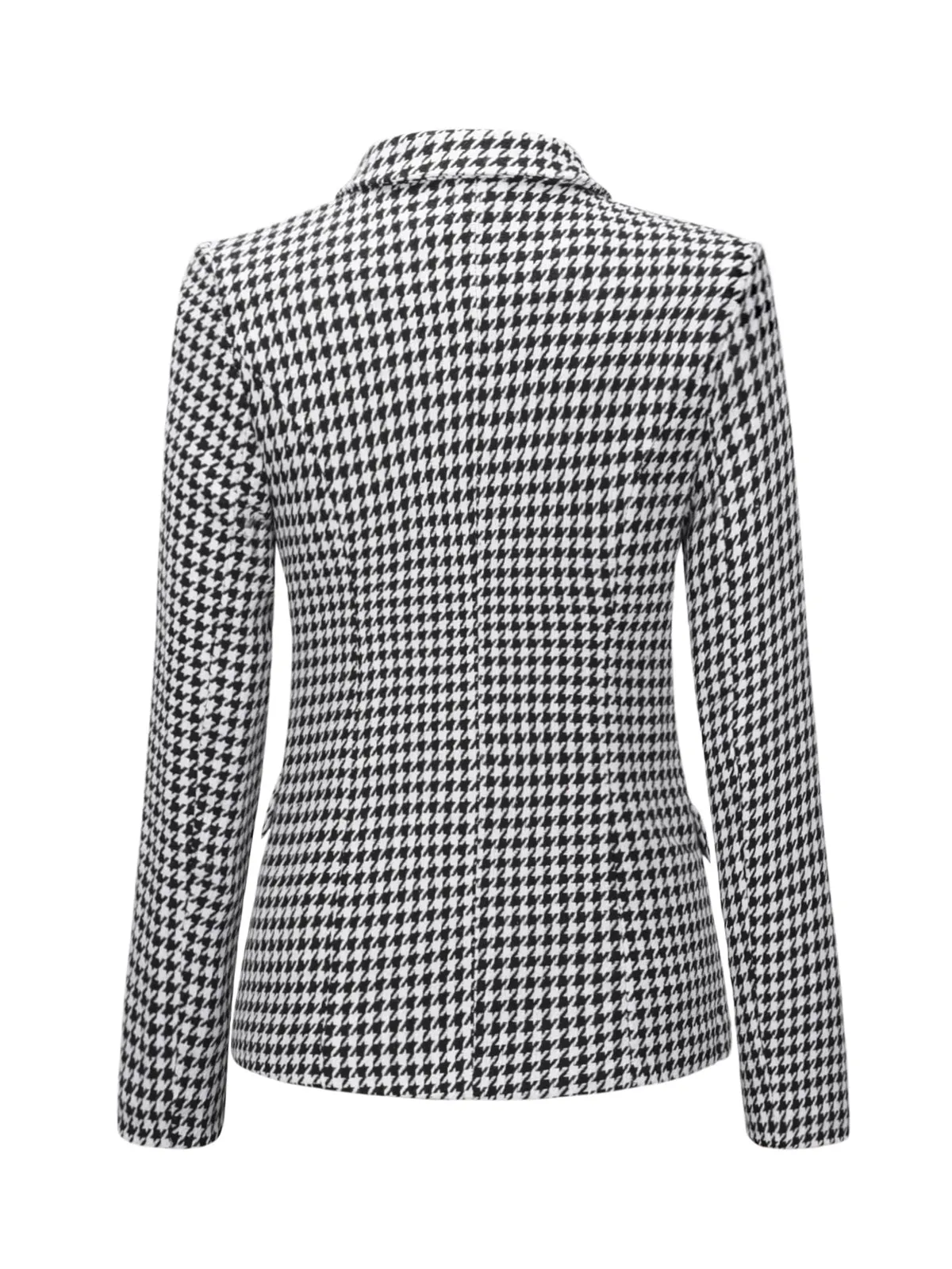 Black & White 1950s Double Breasted Houndstooth Blazer