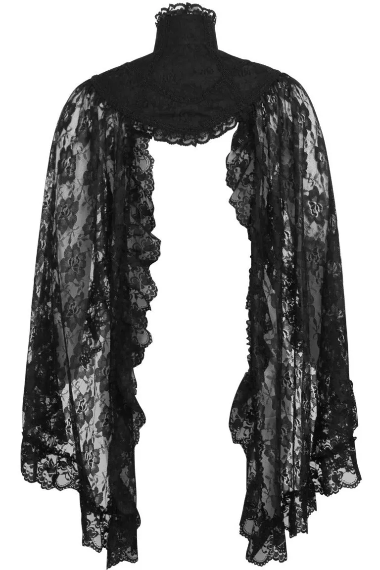 Black Lace Sleeved Bolero Jacket