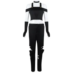 Black White Hazbin Hotel Adult Cosplay Costume Outfits Halloween Carnival Suit