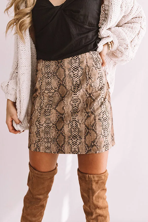 Blissful Bombshell Snake Print Skirt