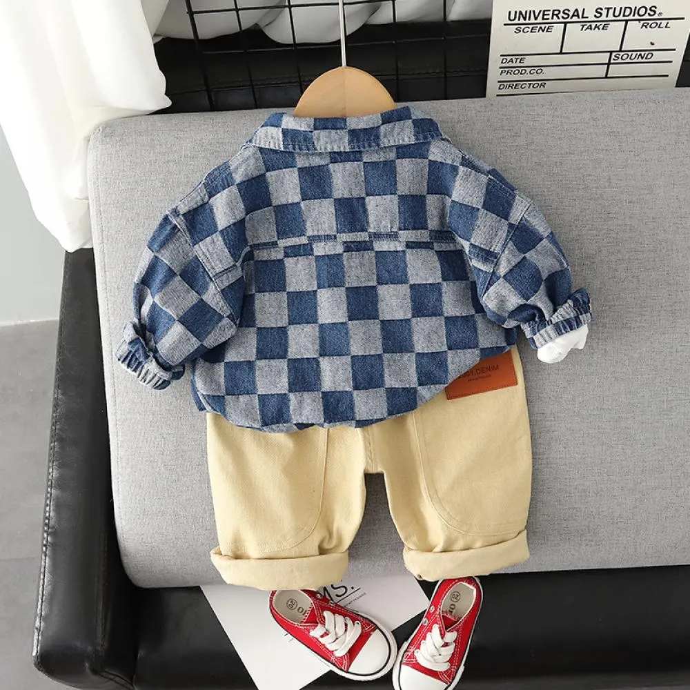 Boys Autumn 3PCS Set Coat Top and Pants Set Wholesale Boy Clothes