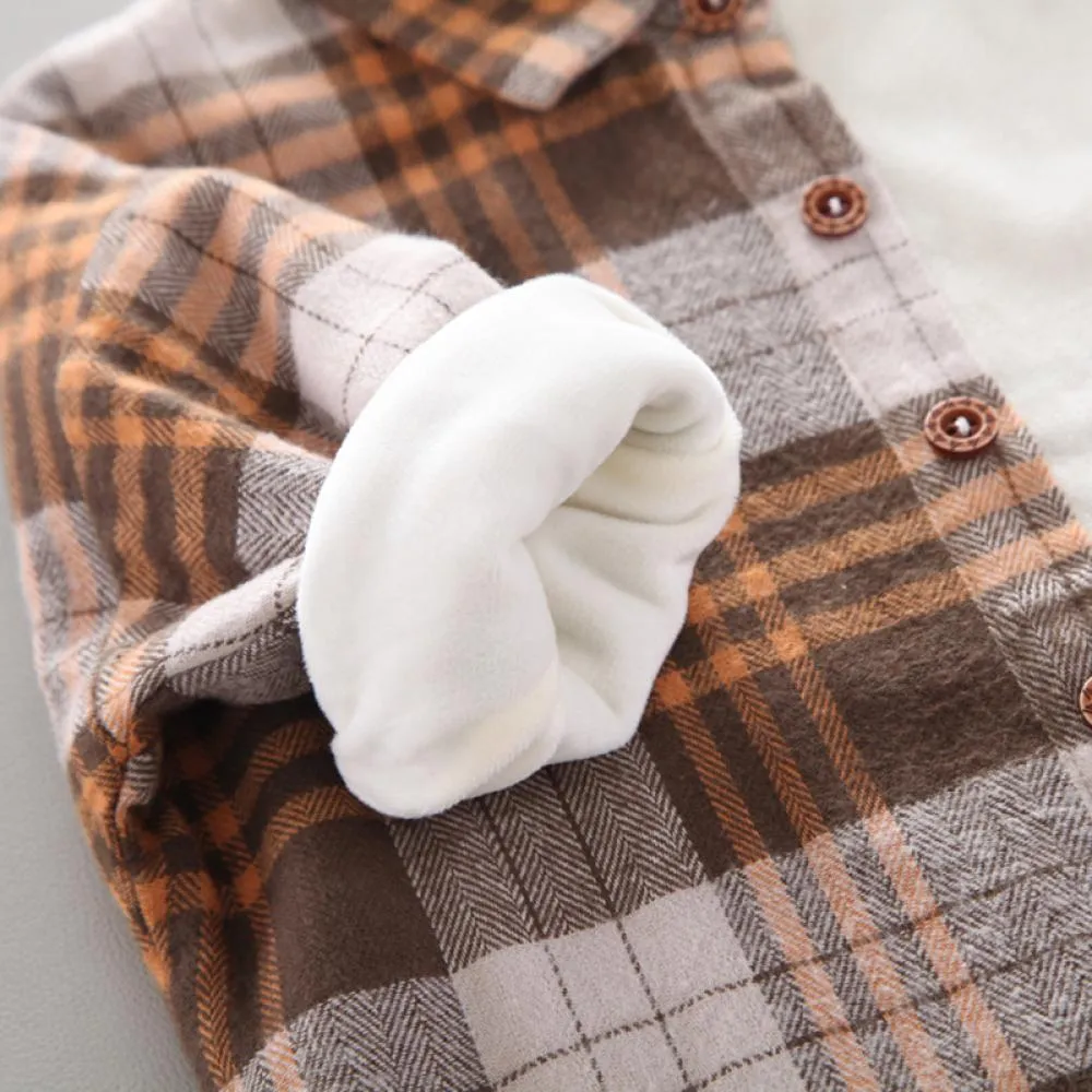 Boys Autumn and Winter Cotton Plaid Shirt Wholesale Baby Clothes