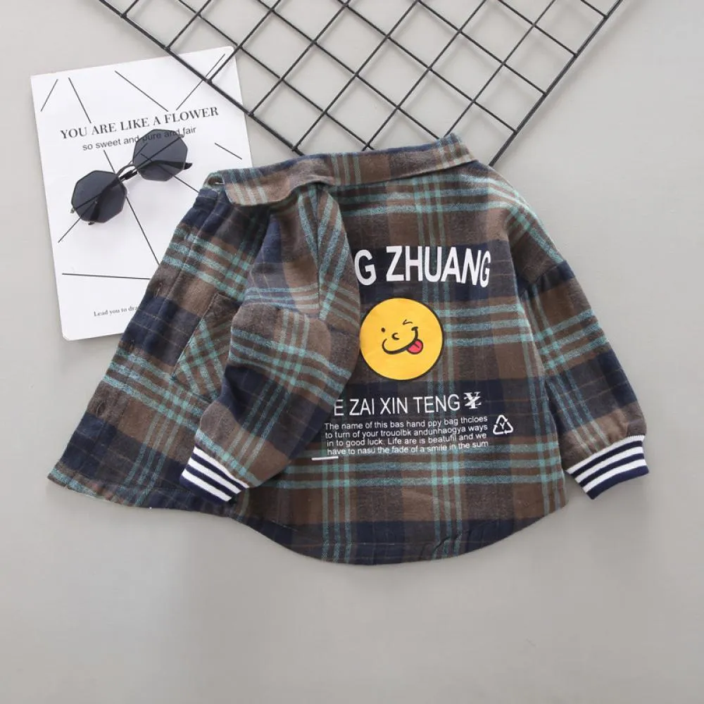 Boys Autumn and Winter Cotton Plaid Shirt Wholesale Baby Clothes