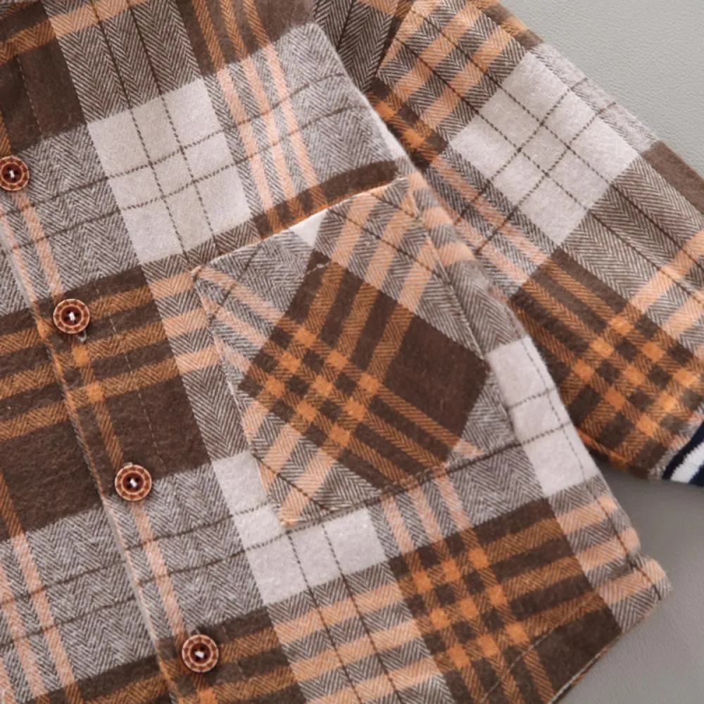 Boys Autumn and Winter Cotton Plaid Shirt Wholesale Baby Clothes