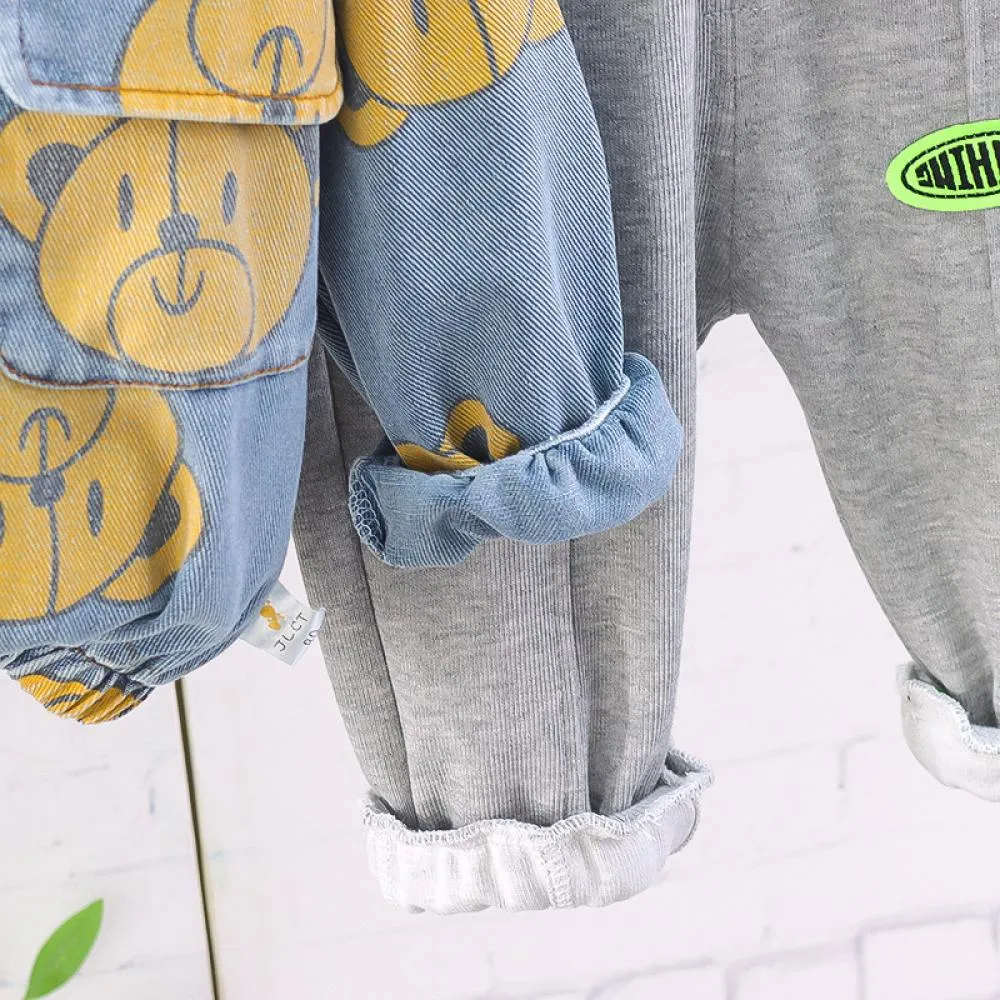 Boys' Autumn Spring and Autumn Denim Jacket Casual Three Piece Set Wholesale Boys Clothes