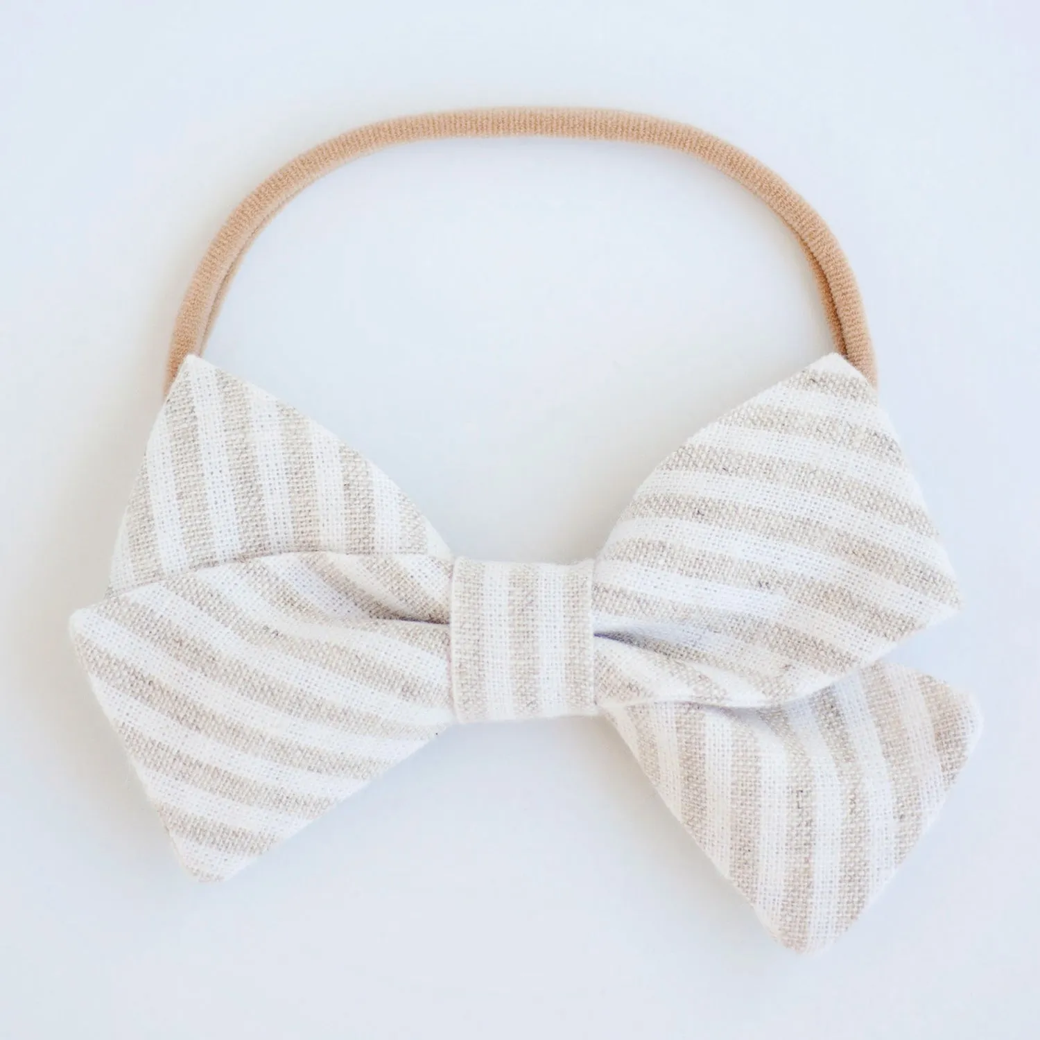 Boy's Pocket Square / Natural Linen Stripe