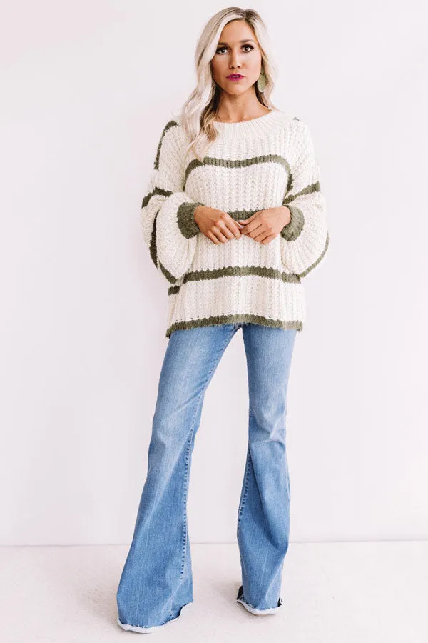 Bubbly And Bonfires Knit Sweater in Olive