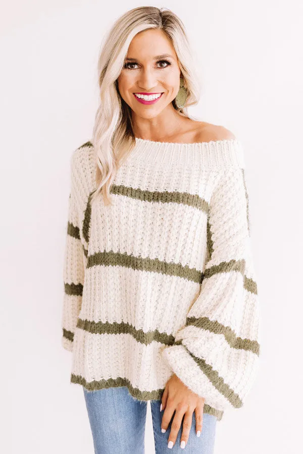 Bubbly And Bonfires Knit Sweater in Olive