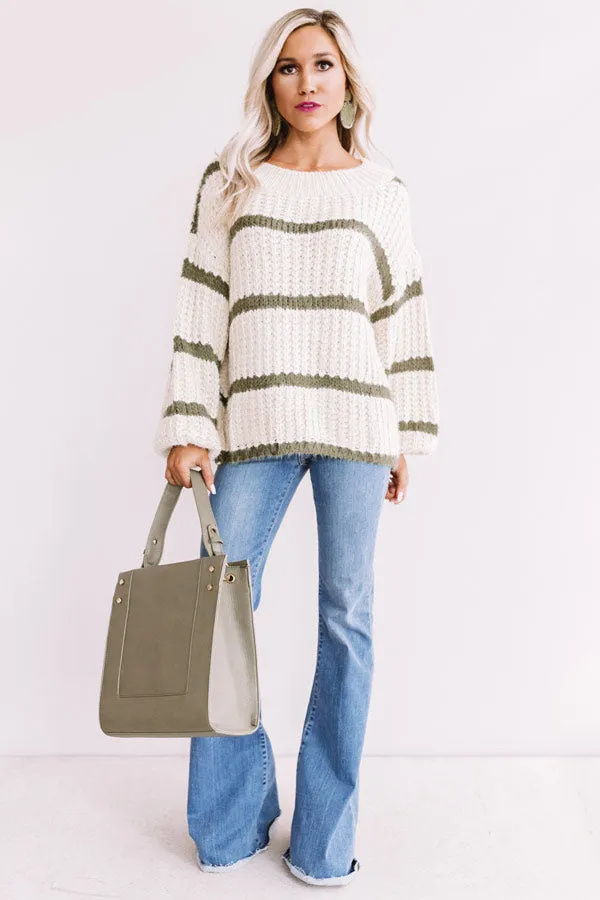 Bubbly And Bonfires Knit Sweater in Olive