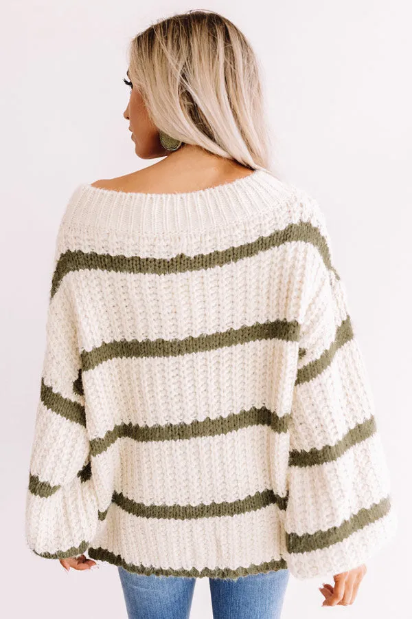 Bubbly And Bonfires Knit Sweater in Olive