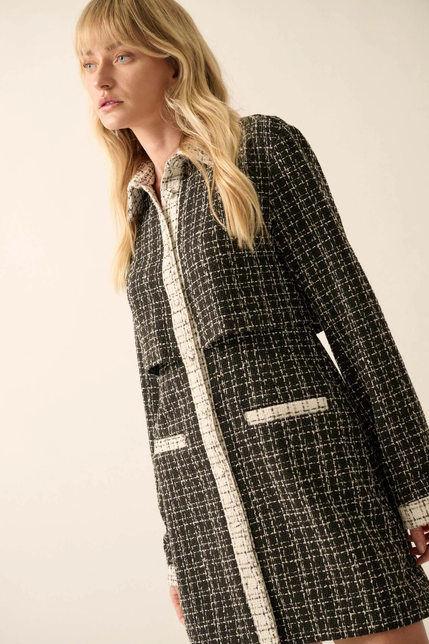 Call Me Coco Tweed Layered-Look Suit Dress