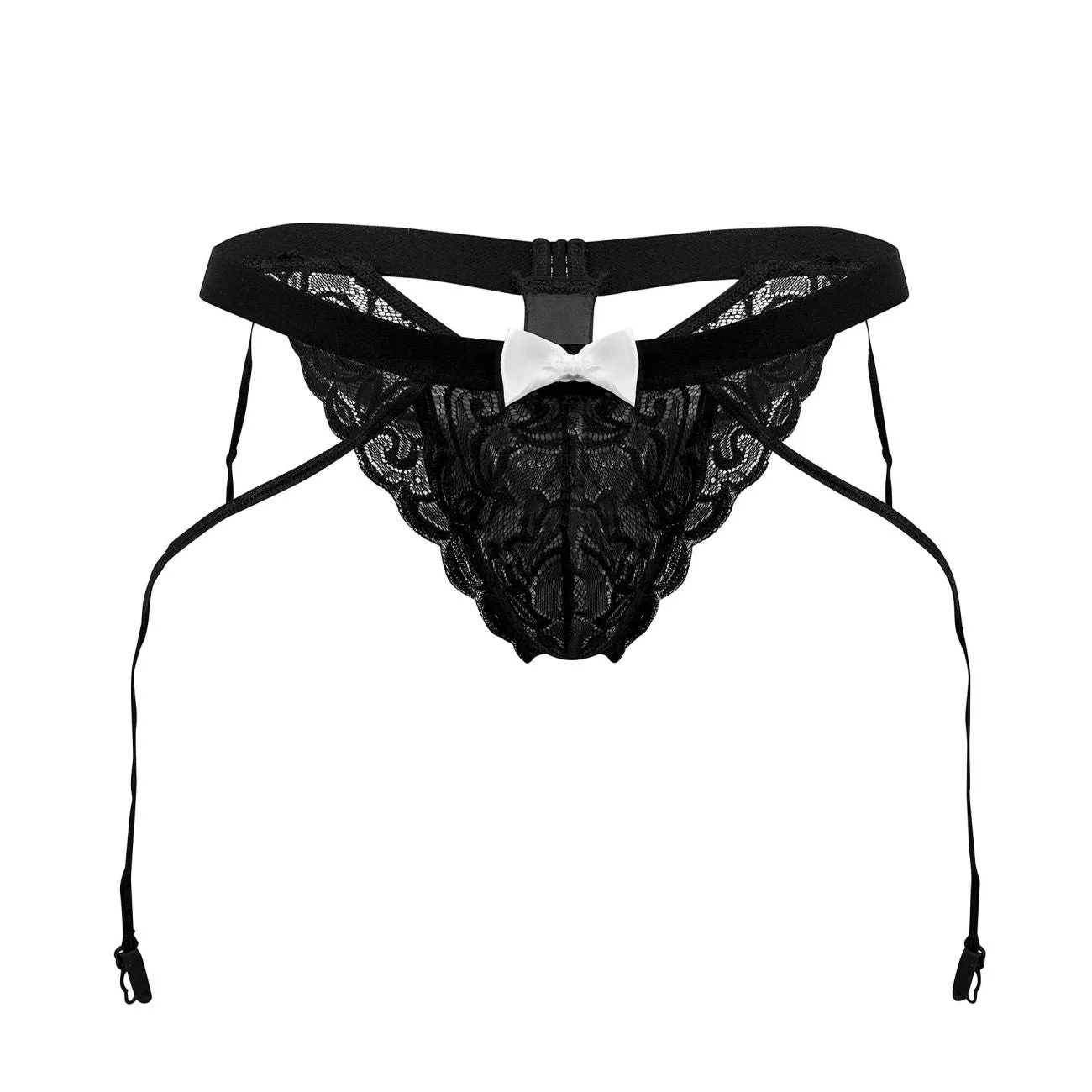 CandyMan 99679 Lace Garter Briefs Color Black