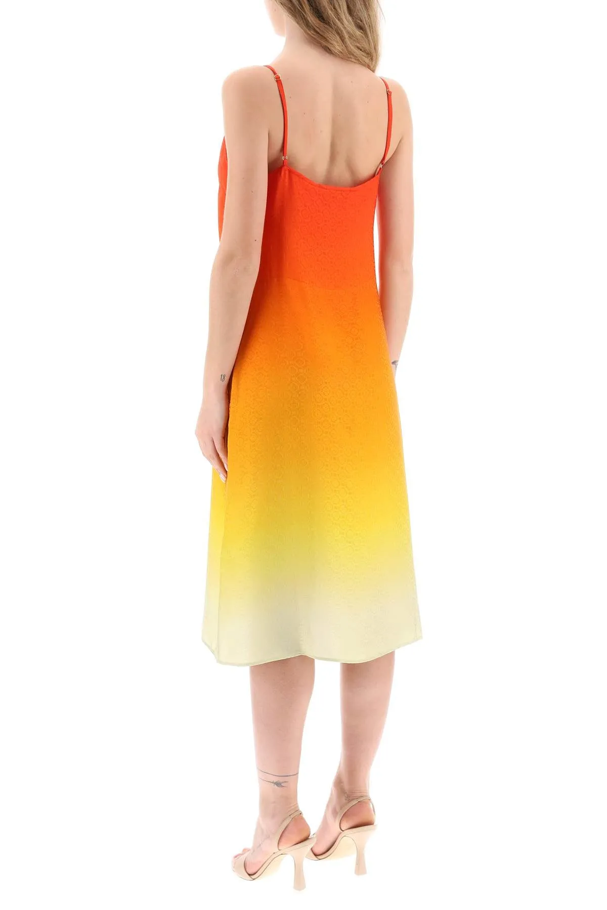 Casablanca silk satin slip dress with gradient effect