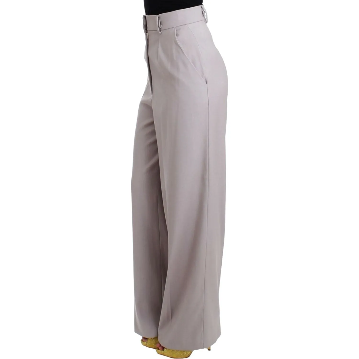 Cavalli Sophisticated High Waisted Gray Pants