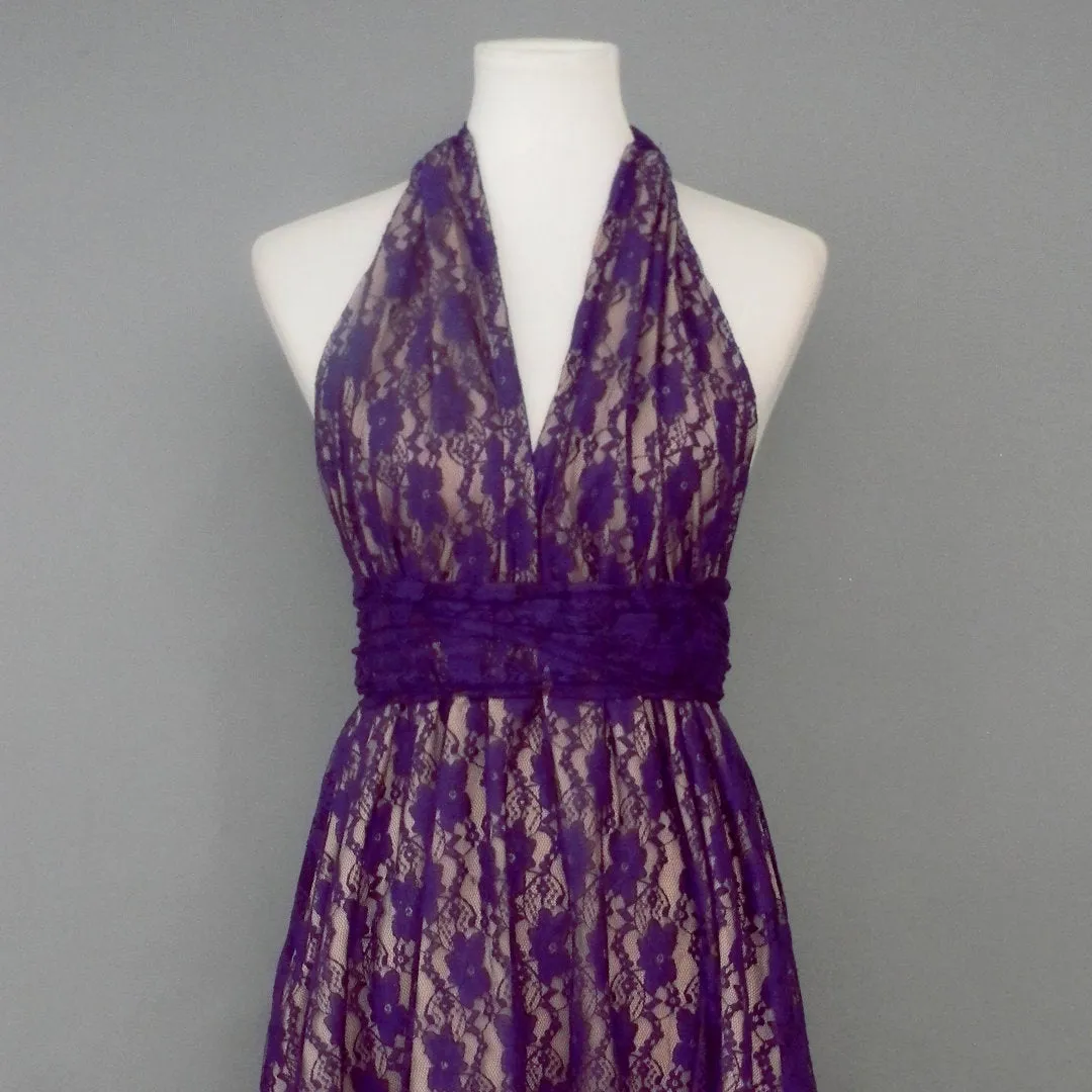 CHOIR Purple Lace Infinity Dress Midi