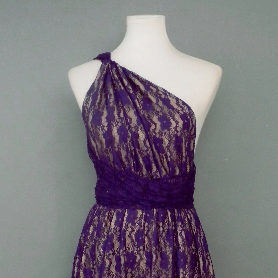 CHOIR Purple Lace Infinity Dress Midi