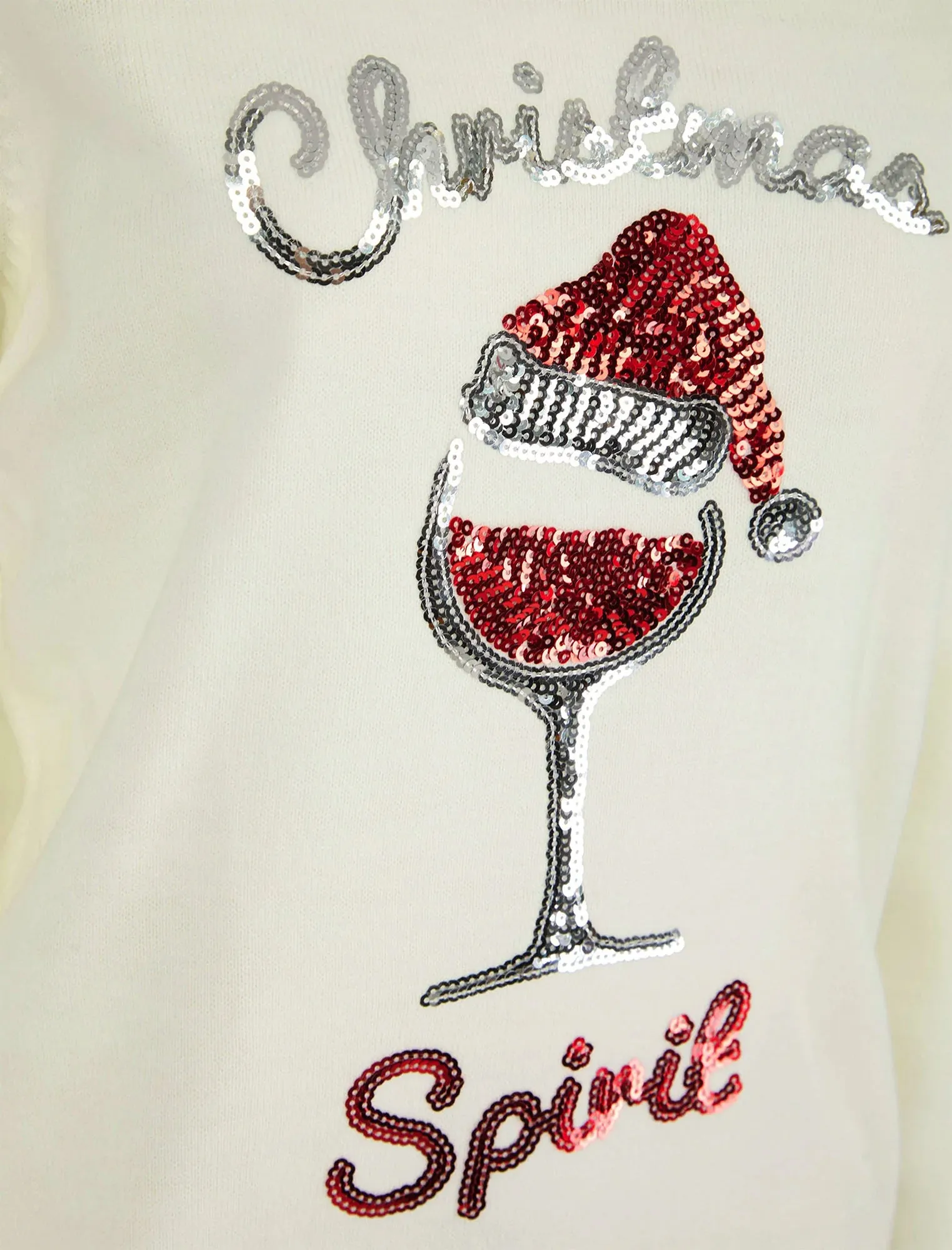 Christmas Santa Wine Womens Christmas Jumper - Cream