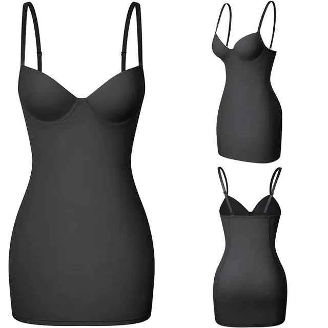 Contour Slip Dress With Bra