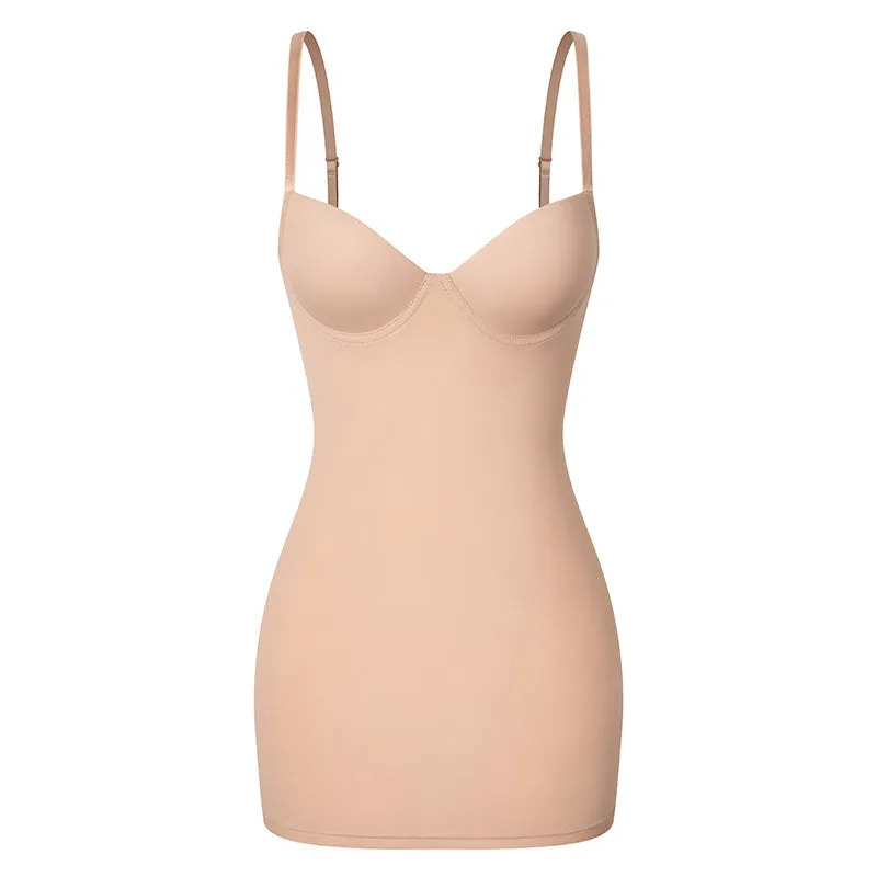 Contour Slip Dress With Bra