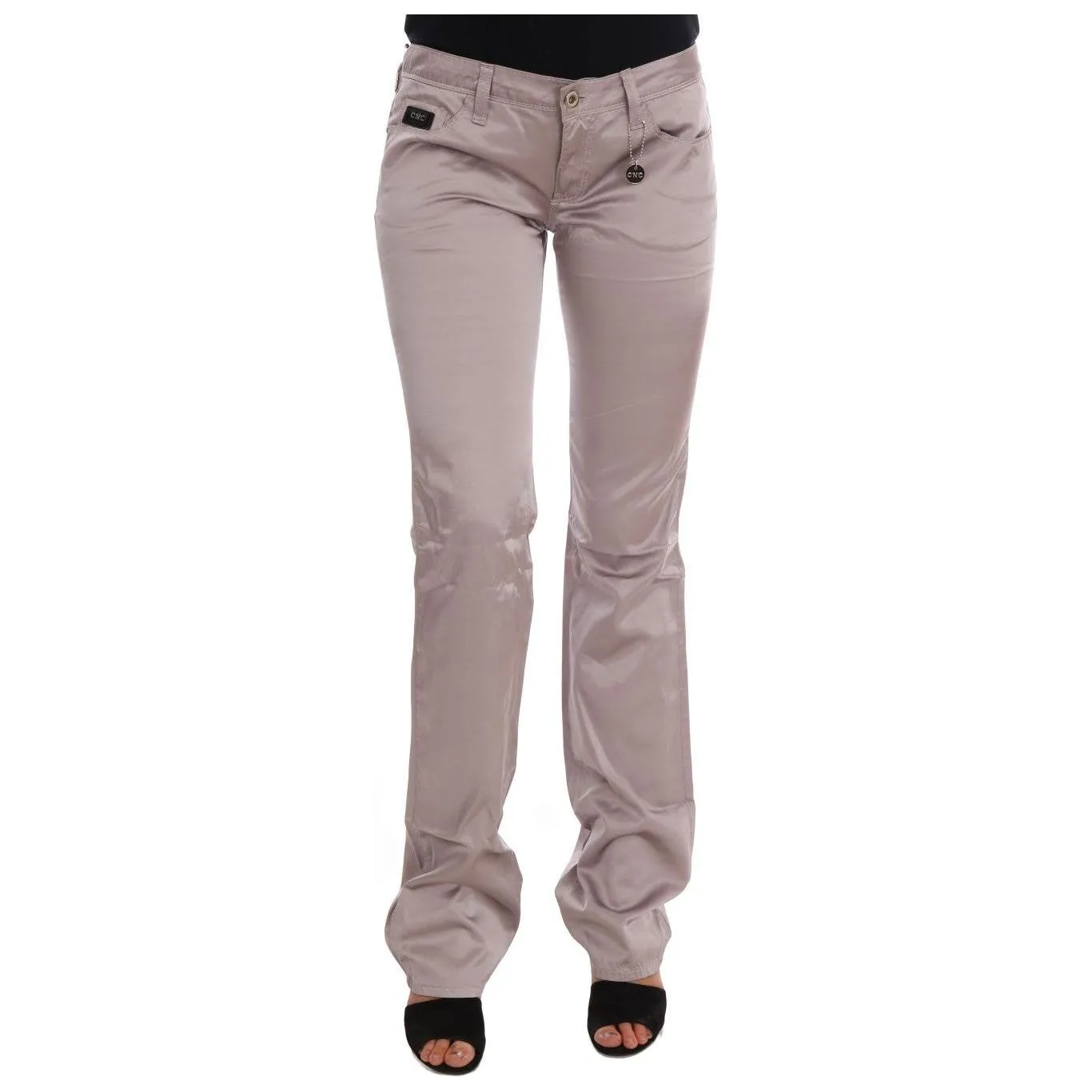 Costume National Chic Beige Slim Fit Designer Jeans