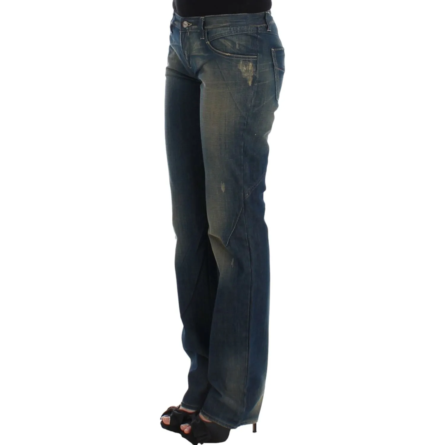 Costume National Chic Straight Leg Blue Denim Jeans