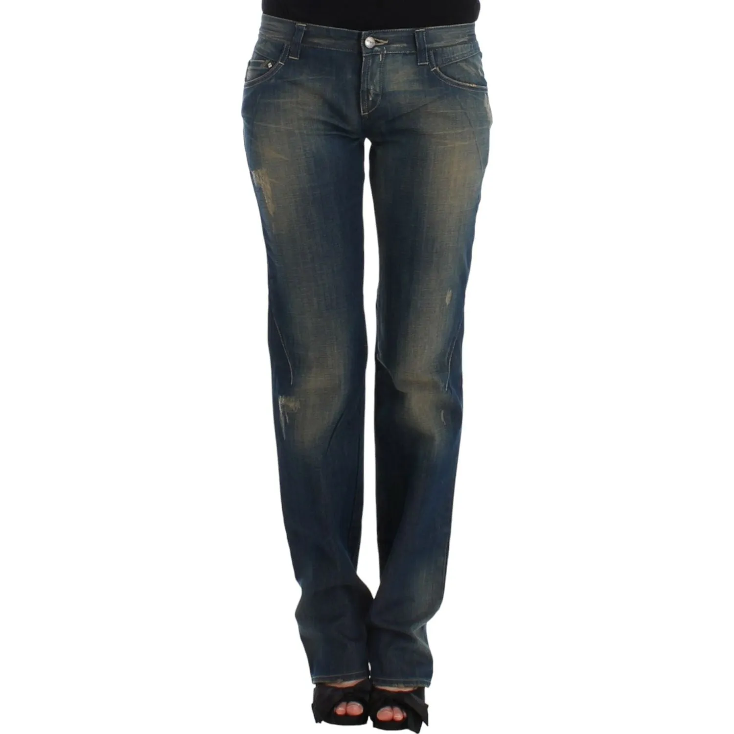 Costume National Chic Straight Leg Blue Denim Jeans