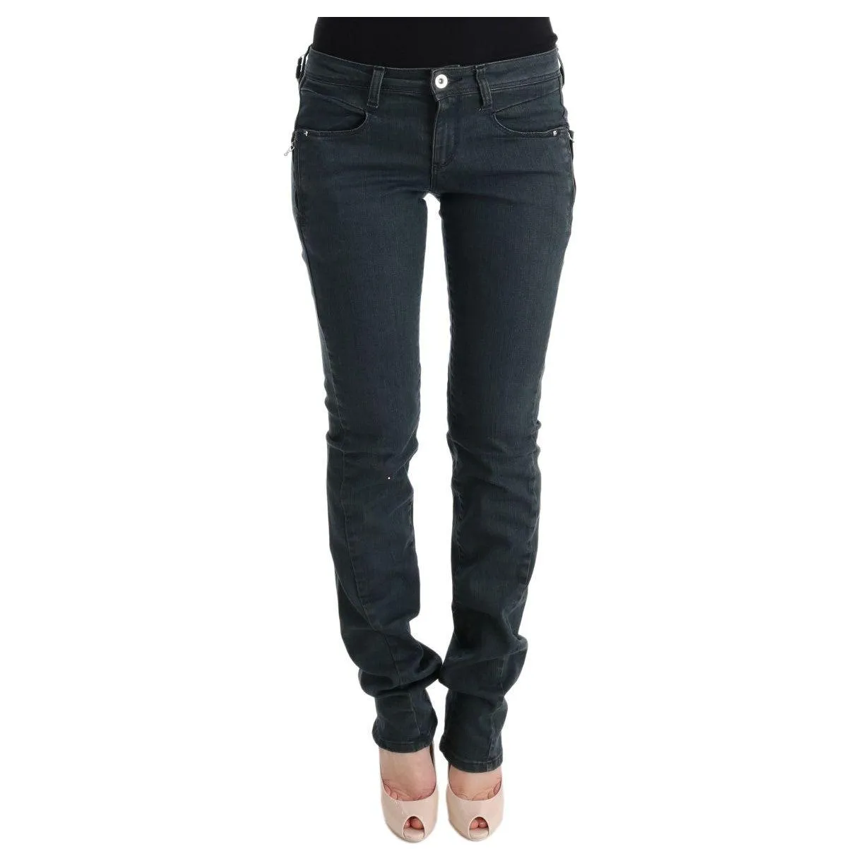 Costume National Chic Superslim Gray Cotton Jeans