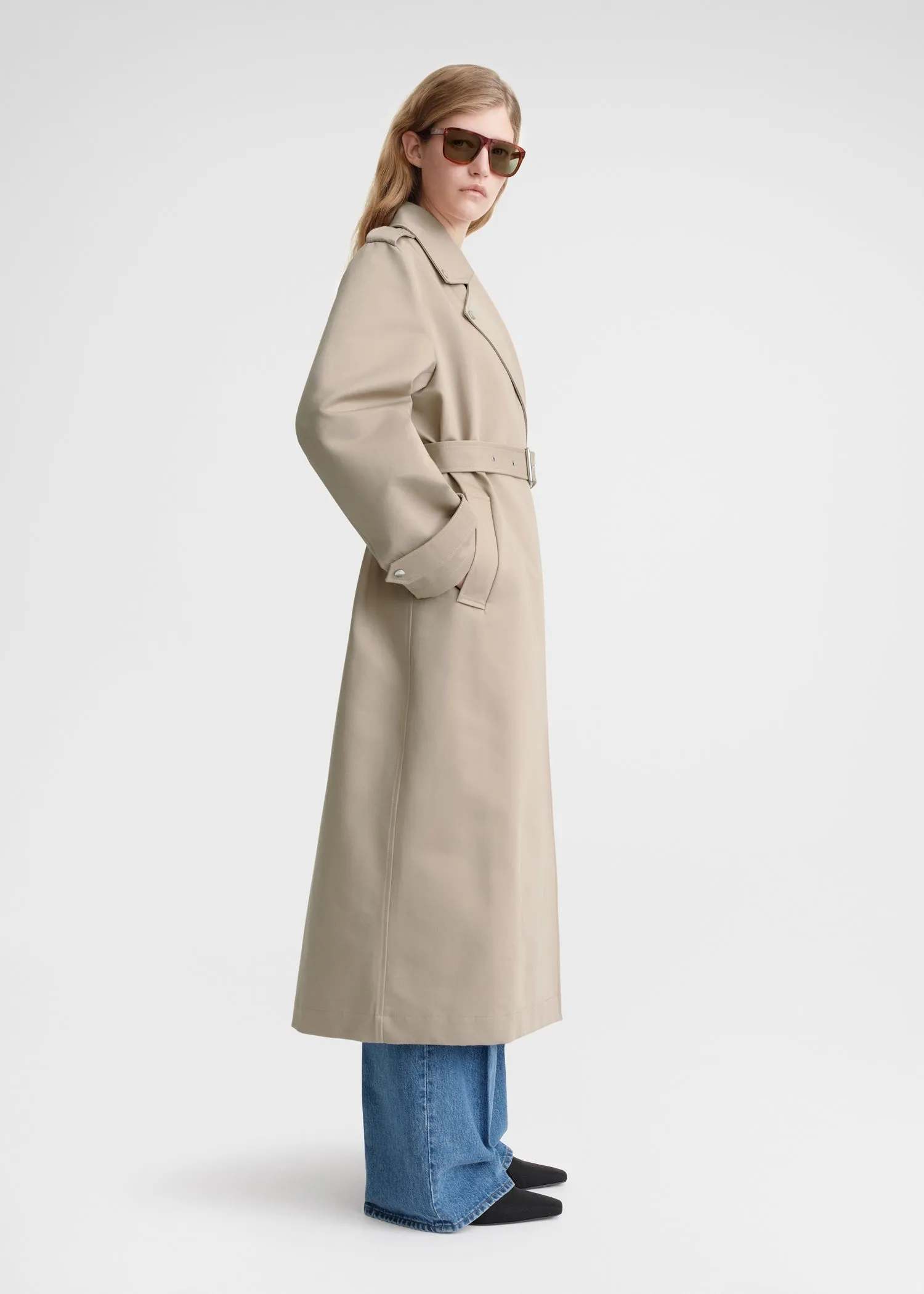 Cotton biker trench fawn