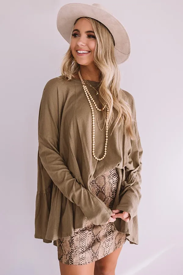 Cuddle Crush Shift Top in Martini Olive