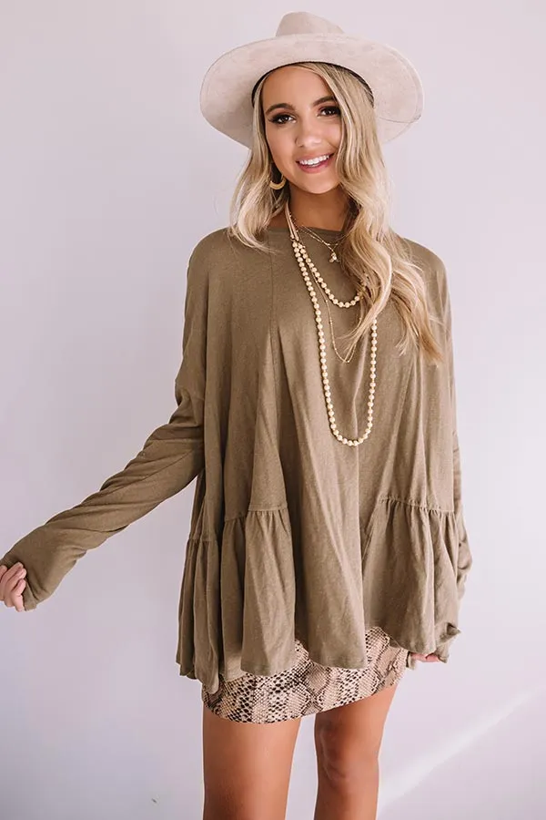 Cuddle Crush Shift Top in Martini Olive