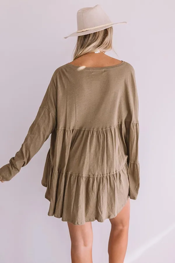 Cuddle Crush Shift Top in Martini Olive