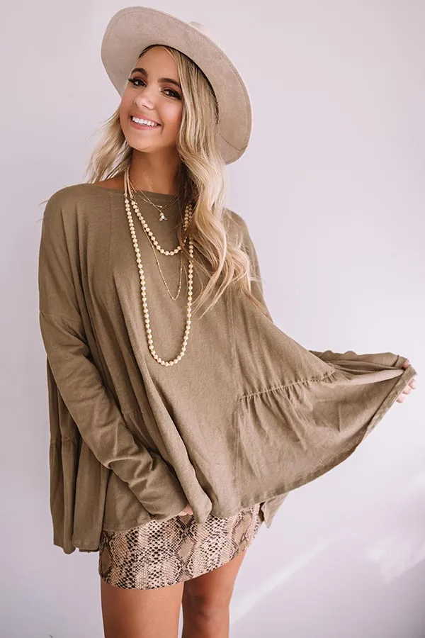 Cuddle Crush Shift Top in Martini Olive