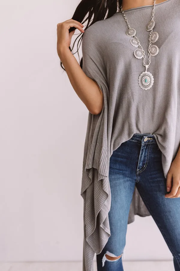 Dance Until Daylight Shift Tunic In Grey