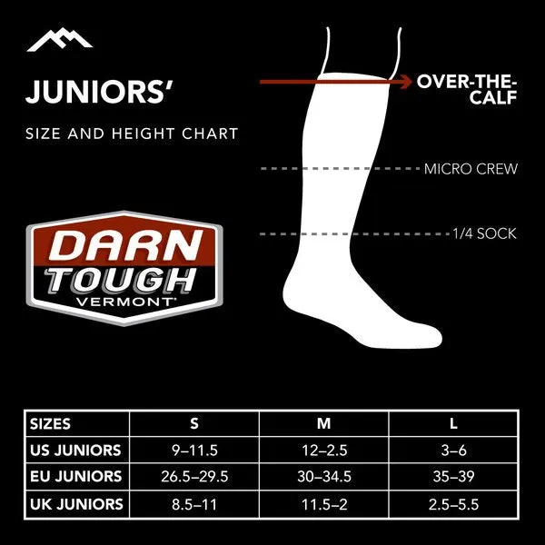 Darn Tough 3800 RFL Jr. Over-the-Calf Ultra-Lightweight Ski & Snowboard Sock